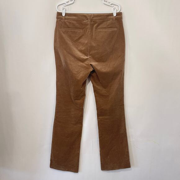 Lauren Ralph Lauren Corduroy Flare Pants Womens 12 Flat Front Slash Pocket Brown - Picture 2 of 10